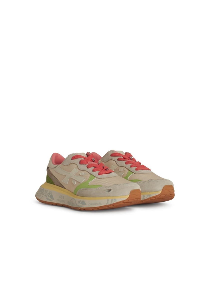 Shop Premiata Lauryn' Multicolor Leather Blend Sneakers