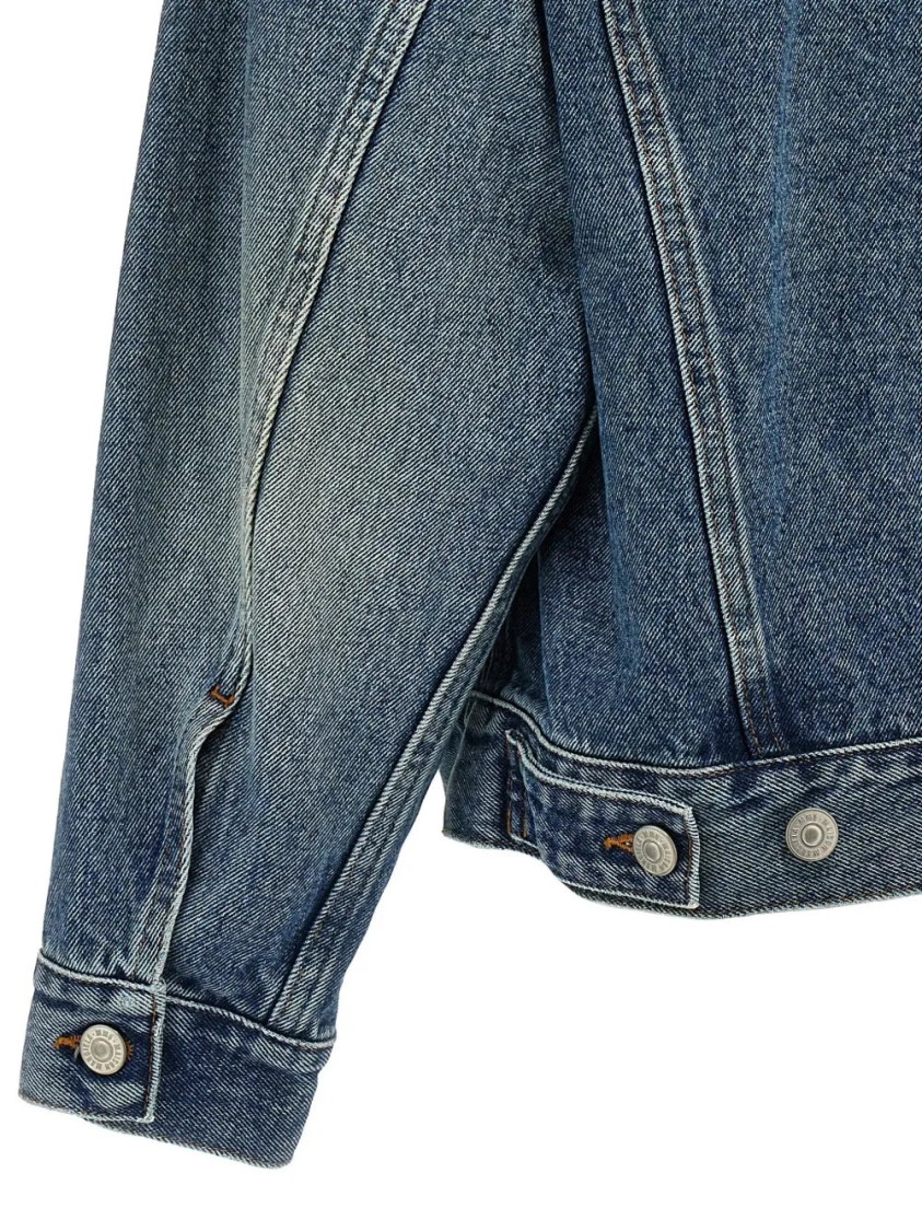 Mm6 Maison Margiela Mm6 By Maison Margiela Cut-out Denim Jacket With Unique Sleeve Details In Blue