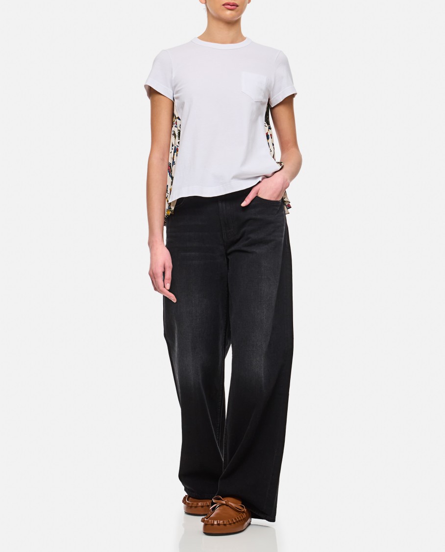 Mother The Spinner Zip Sneak Jeans In Black