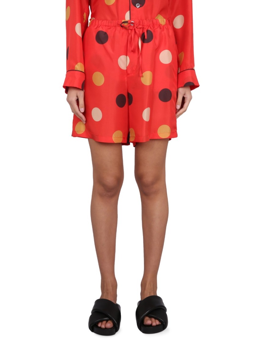 Aspesi Polka-dot Drawstring Shorts