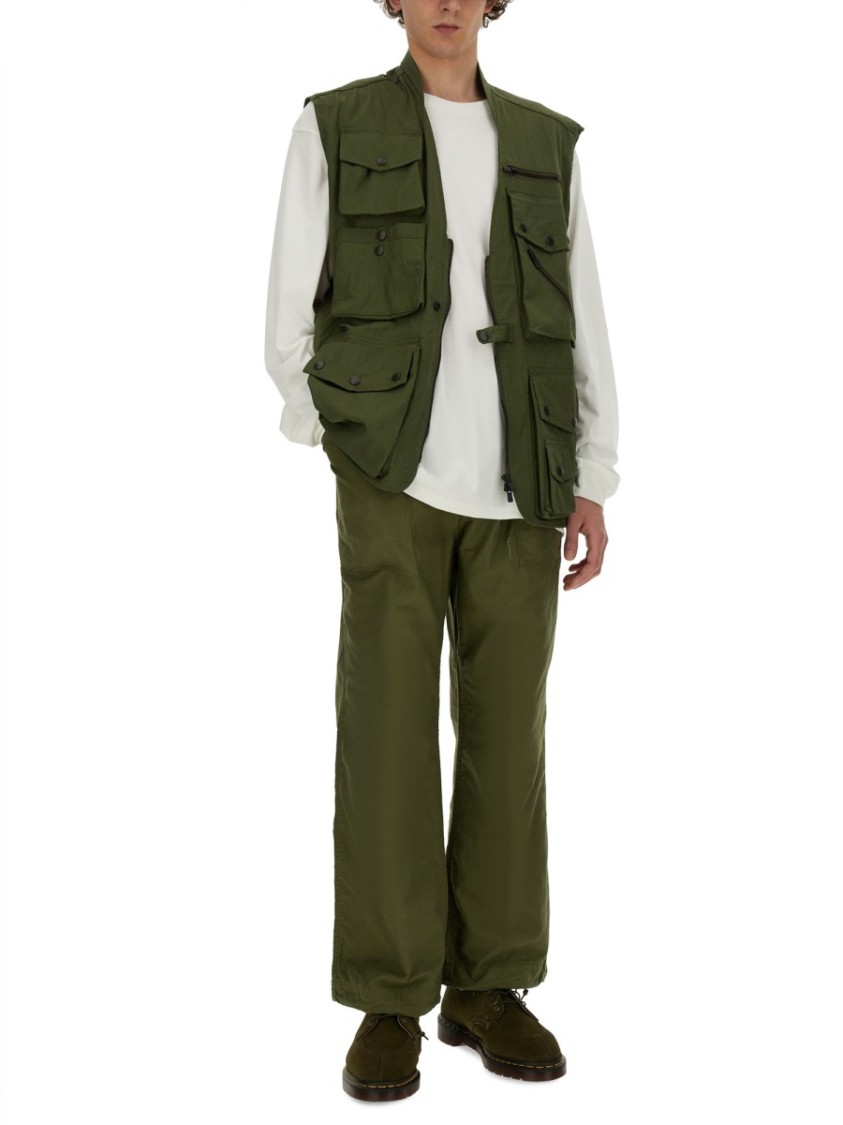 Shop Needles Utility Vest With Multiple Pockets And Zip Closure In Black