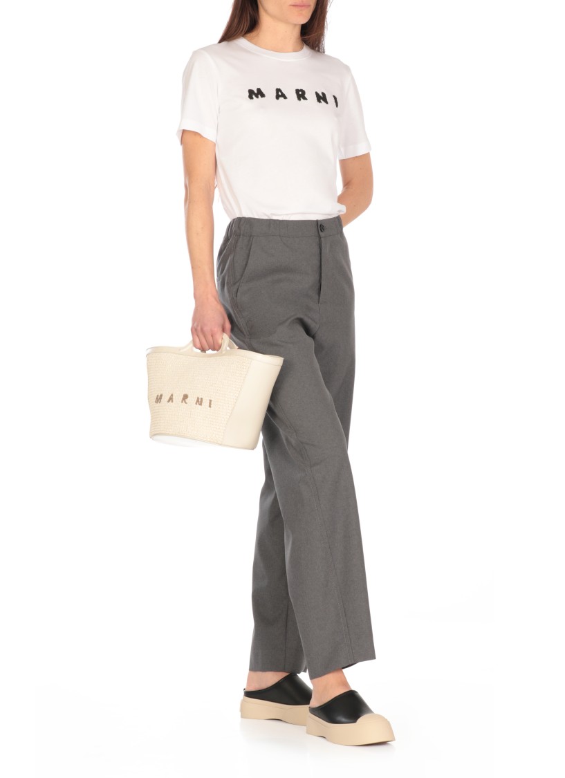 Marni Classic Short-sleeve T-shirt With Scribbled Logo In White