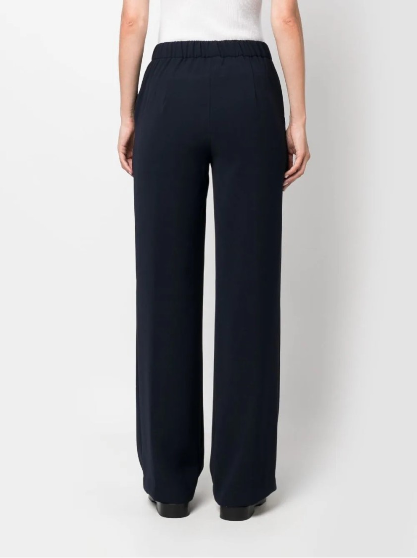 P.a.r.o.s.h Elasticated-waistband Straight-leg Trousers In Black