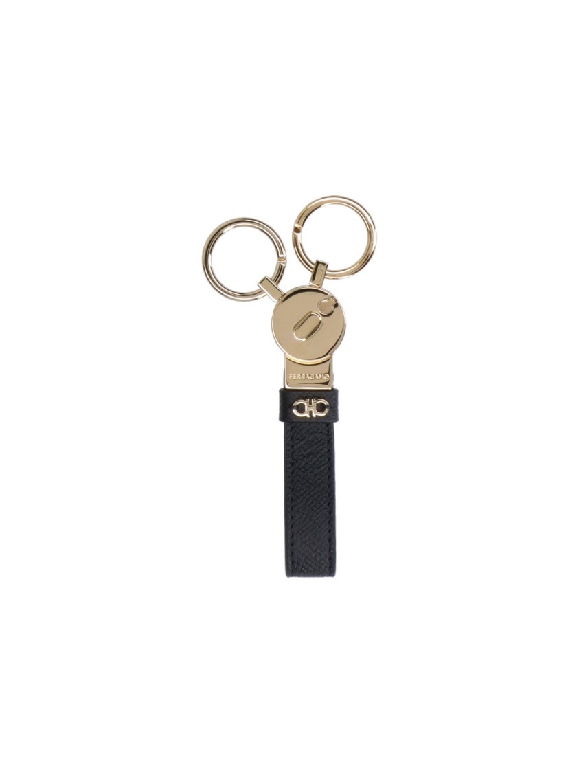 Ferragamo "gancini" Keychain – Black