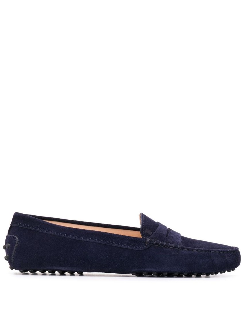 Tod's Blue Suede Moccasin
