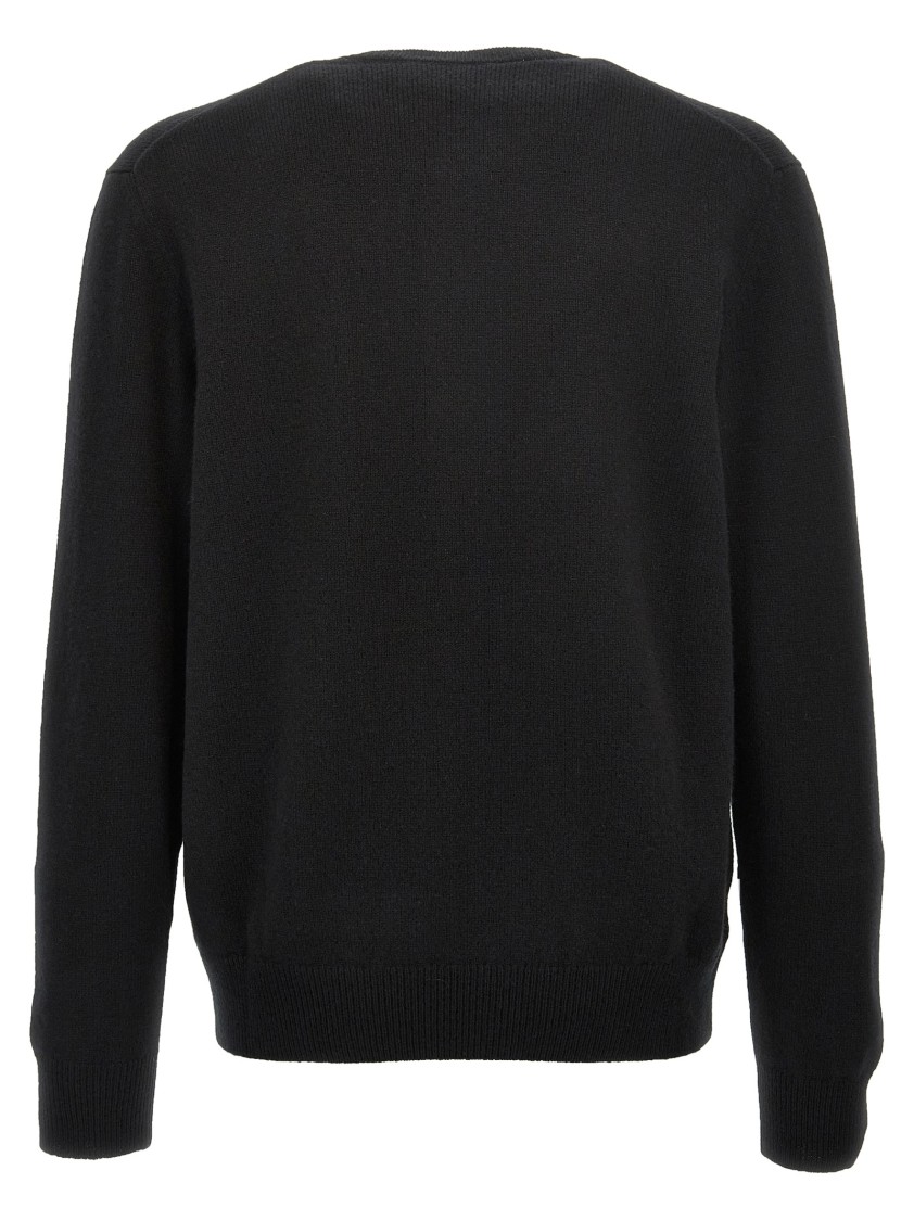 Zanone Ribbed Crewneck Sweater With Long Sleeves In Black
