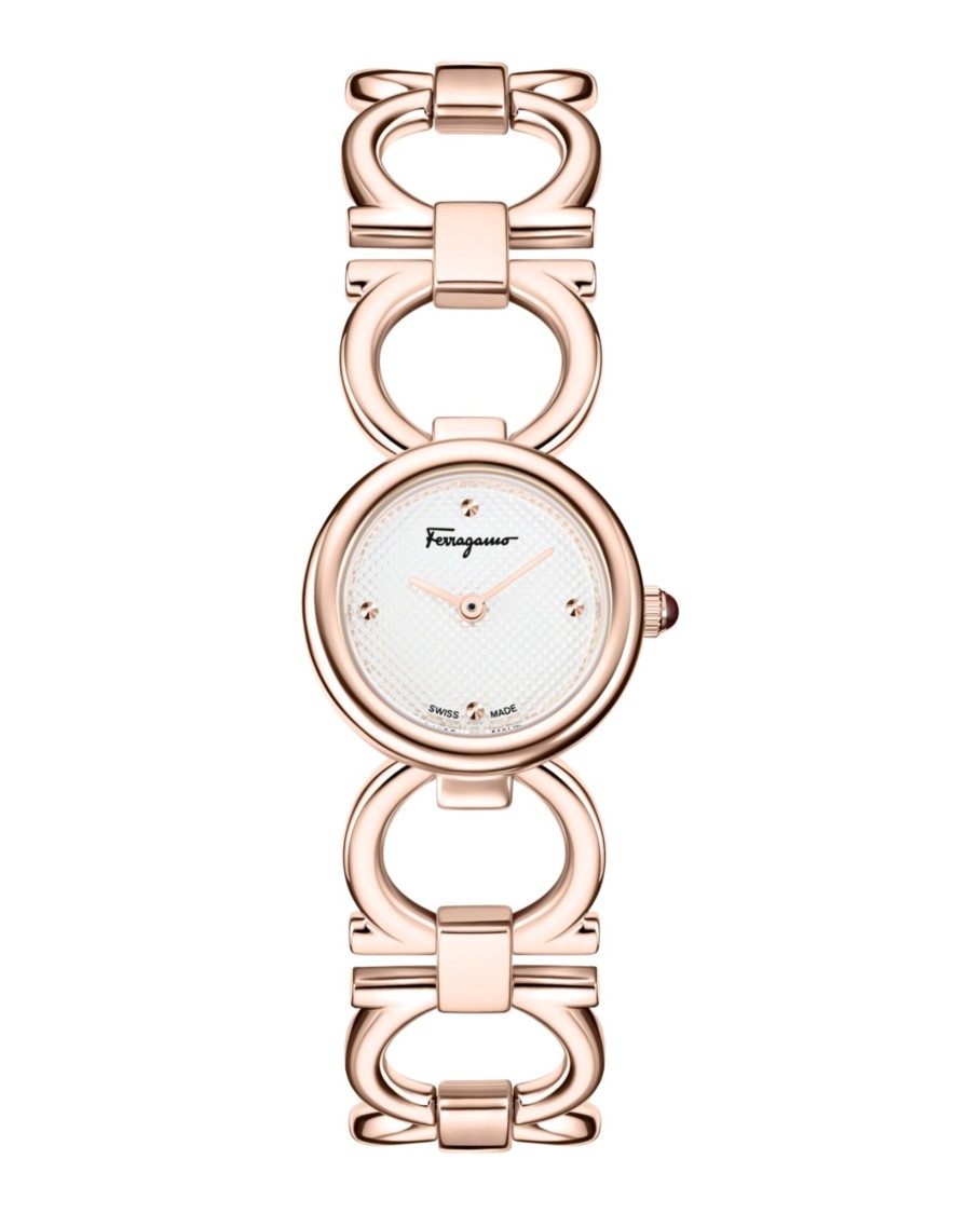 Ferragamo Double Gancini Bracelet Watch In Gold