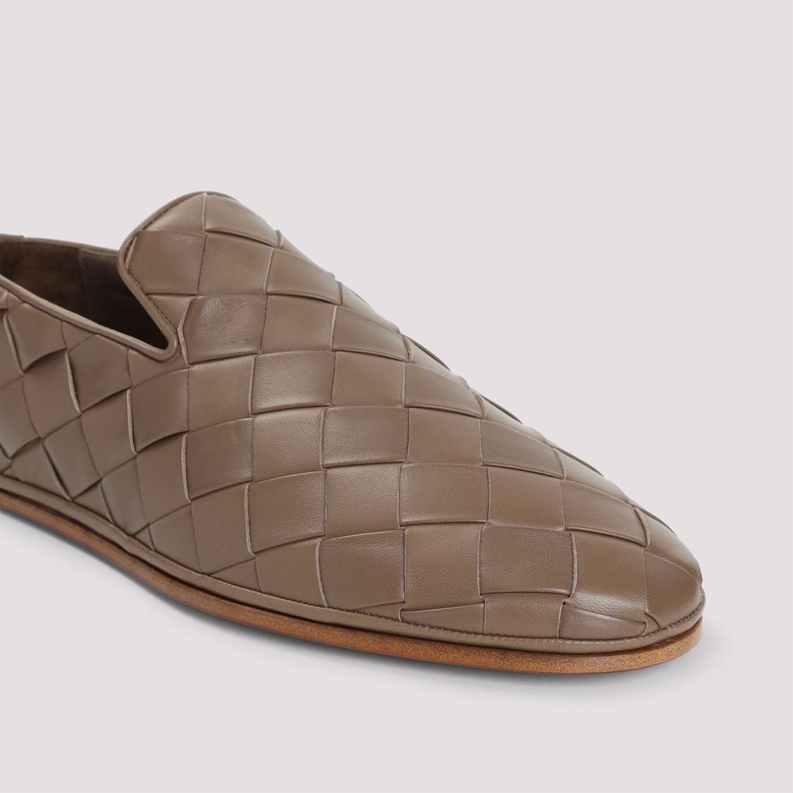 Bottega Veneta Sunday Woven Slippers In Brown