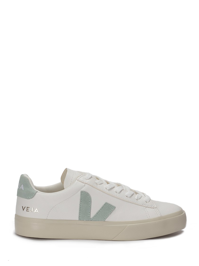 Veja Leather And Rubber Sneakers With Contrasting Logo In White