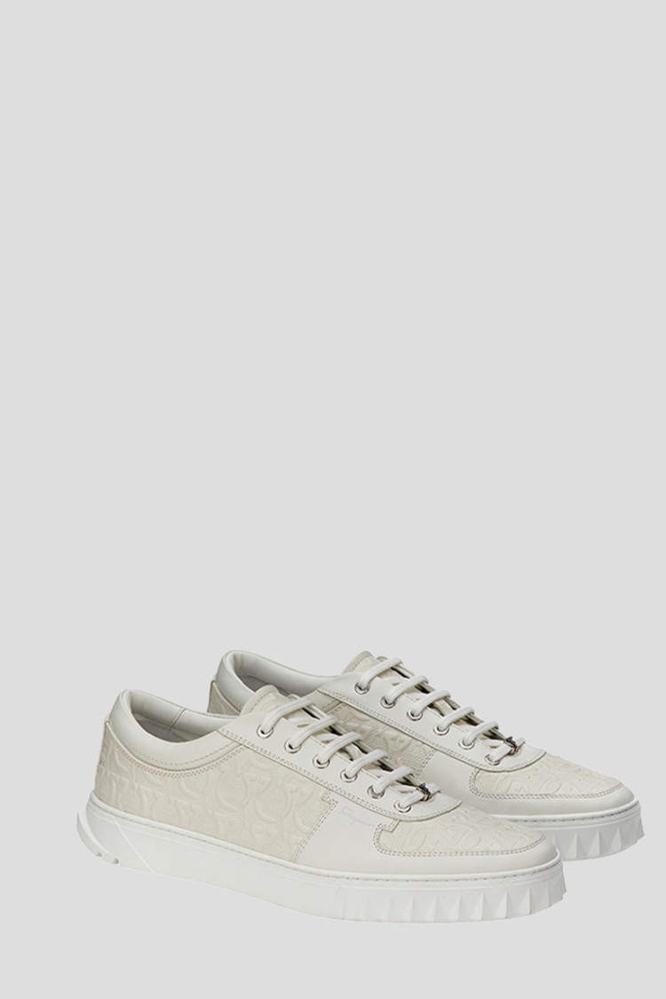 スニーカー Salvatore Ferragamo Shark-Tooth Detailed Leather Sneakers Salvatore Ferragamo Shark-Tooth Detailed Leather | THE LIST