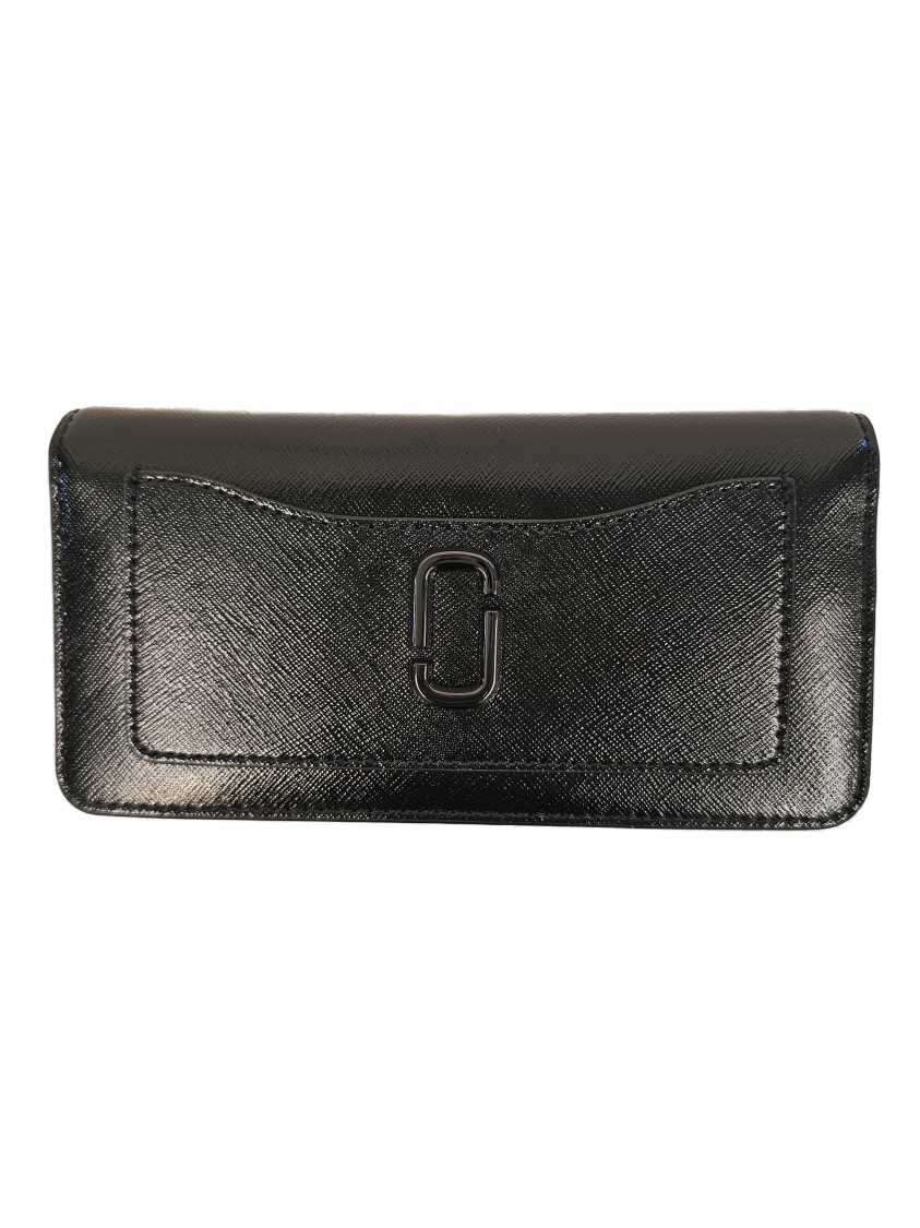 Marc Jacobs Textured Black Wallet With Flap Closure In Gray