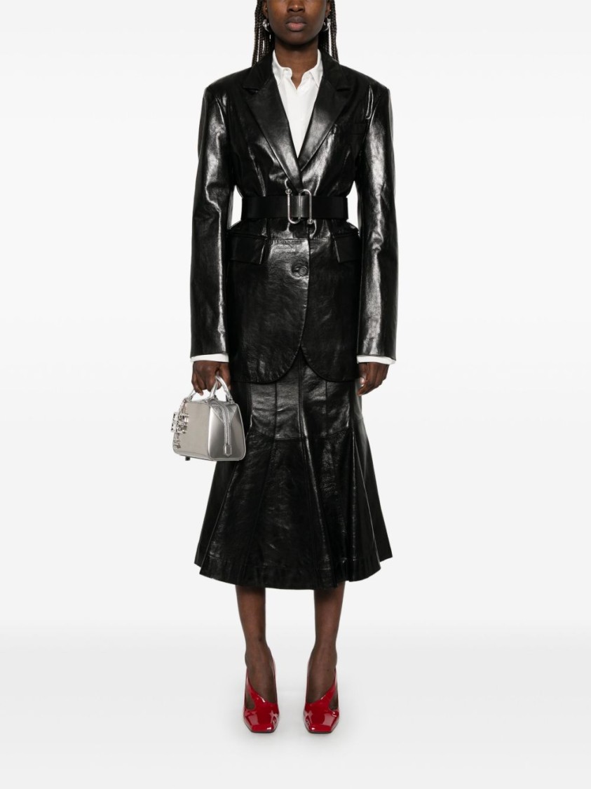 Sportmax Tailored Black Jacket With Shiny Finish In Black