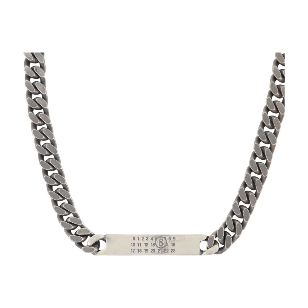 Mm6 Maison Margiela Mm6 By Maison Margiela Minimal Logo Id Tag Necklace - Metal - Silver