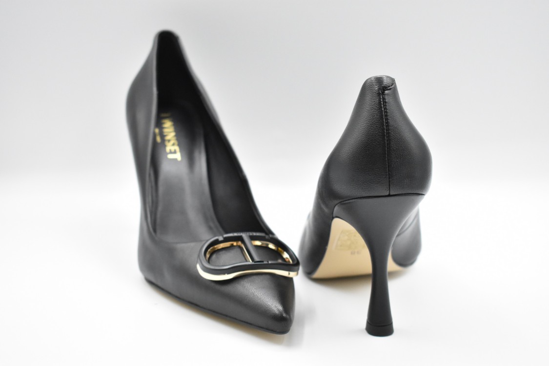 Twinset 90mm Leather Pumps In Black