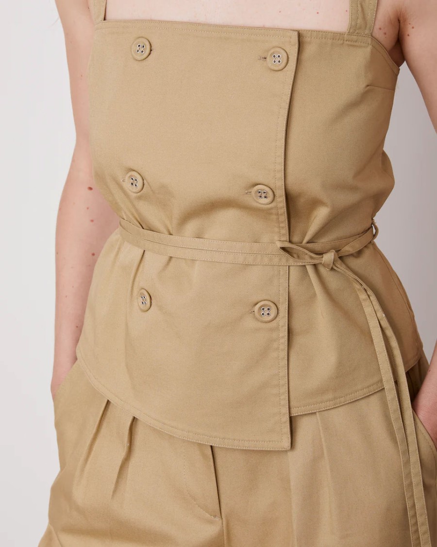 Officine Generale Double-breasted Strap Top With Asymmetrical Hem