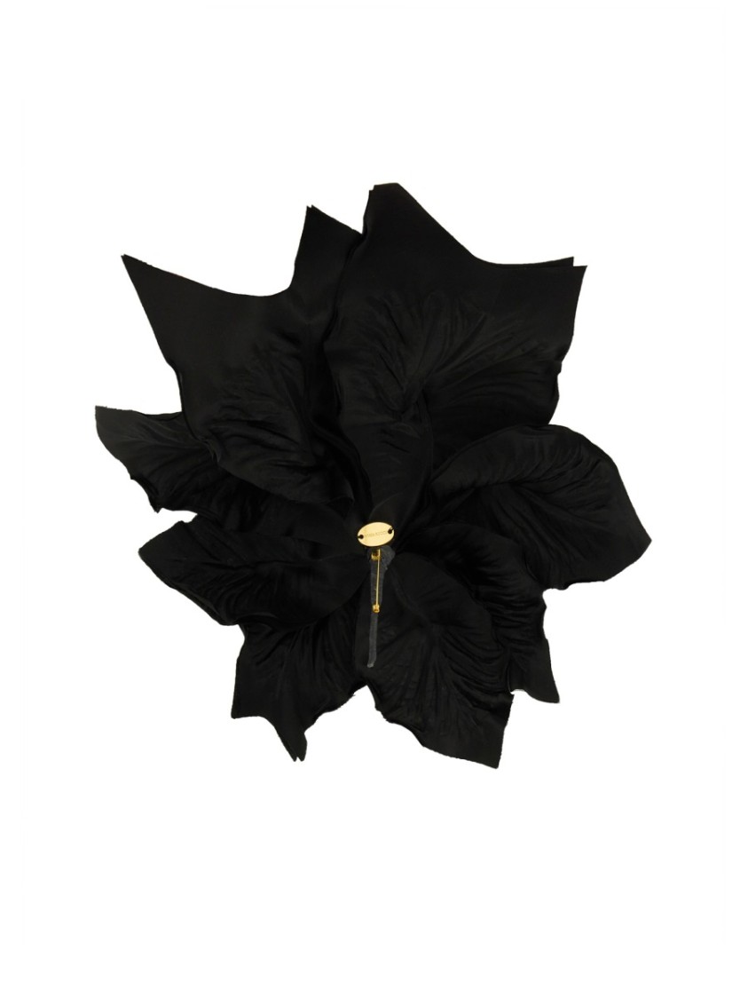 Nina Ricci Pavot Flower Brooch In Black