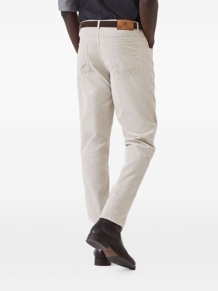 Brunello Cucinelli Tailored Light Grey Trousers In Gray