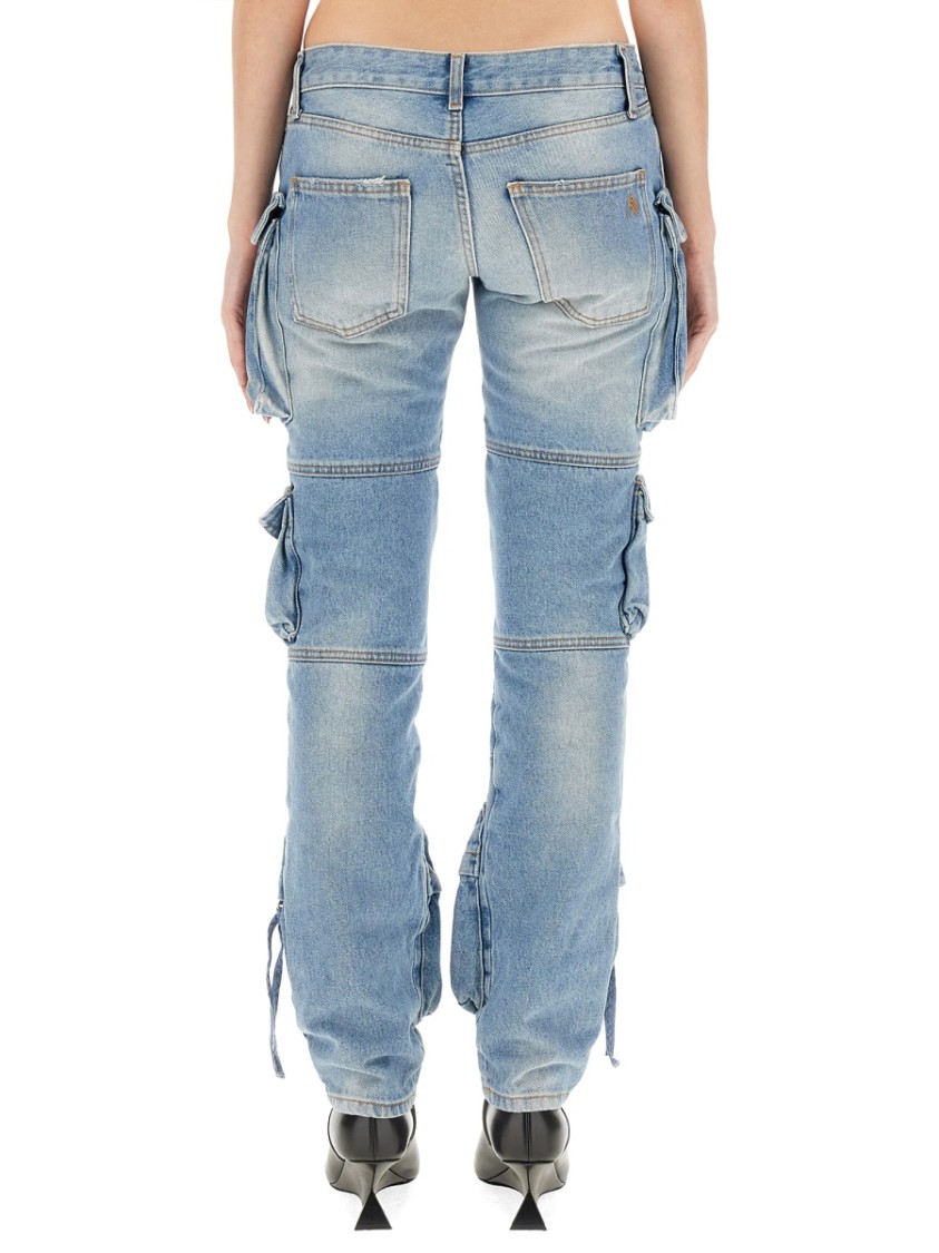 Attico Essie Flared Cargo Pants In Blue