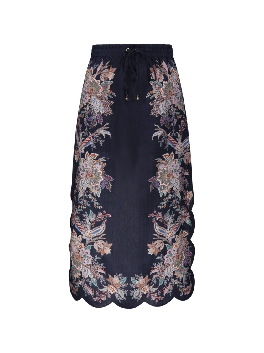 Shop Zimmermann Rhiannon Scallop Midi Skirt