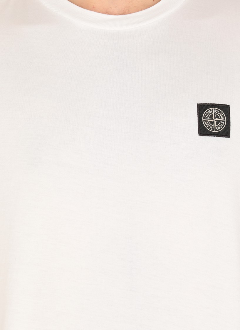 Shop Stone Island White Cotton T-shirt
