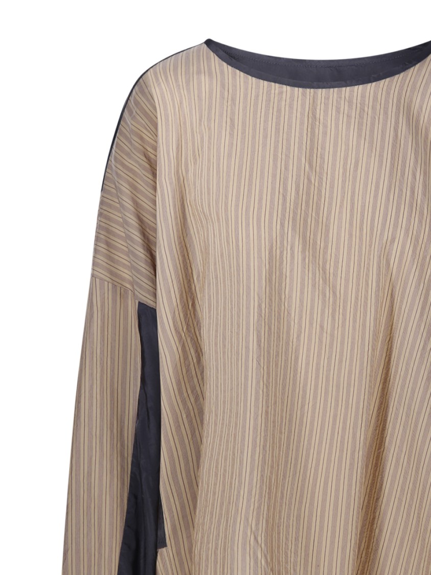 DRIES VAN NOTEN DRIES VAN NOTEN CAIAS LOOSE FIT ASYMETRICAL TOP WITH CONTRAST PANEL