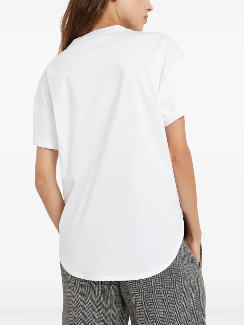 Brunello Cucinelli Relaxed-fit White Cotton T-shirt With Chest Pocket In White