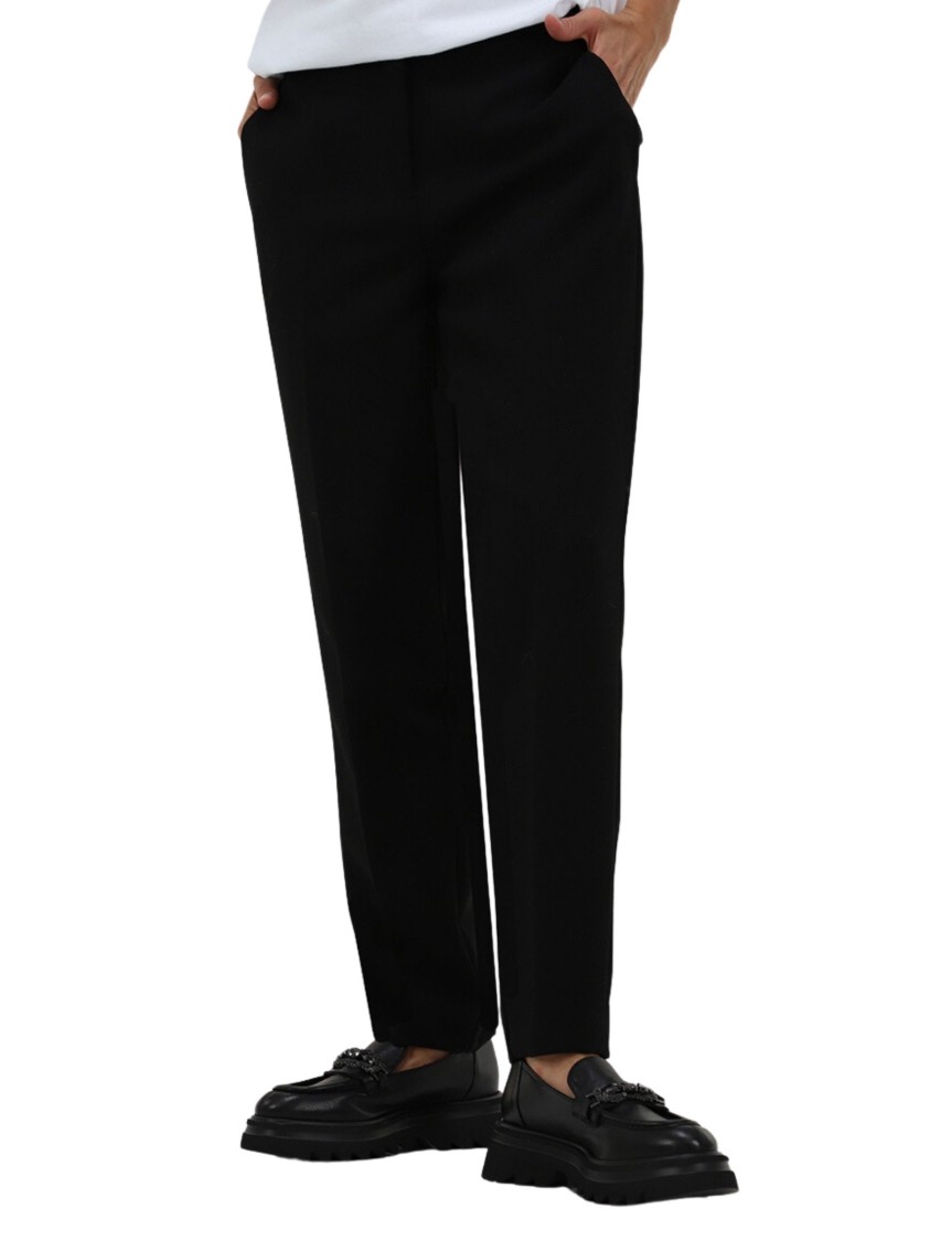 TWINSET TWIN-SET LIGHT FABRIC BLACK TROUSER 