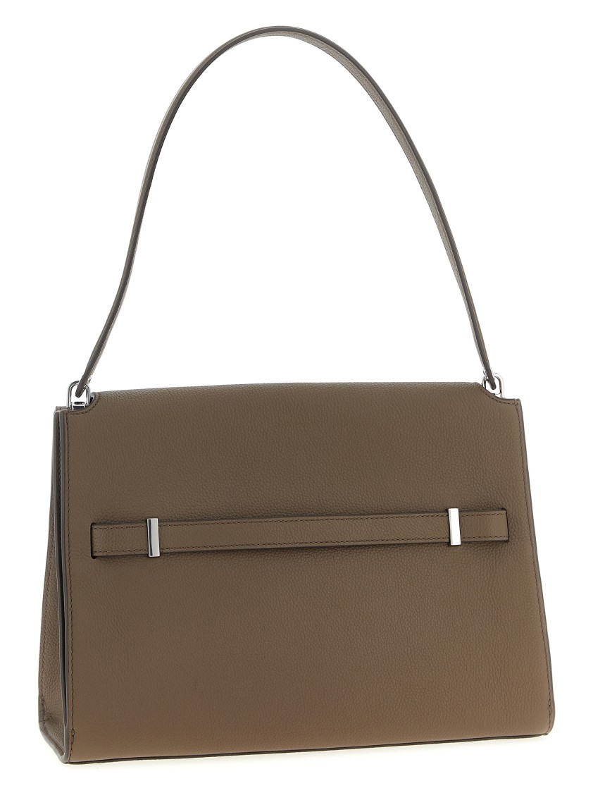 Tory Burch 'lee Radziwill' Large Shoulder Bag In Gray