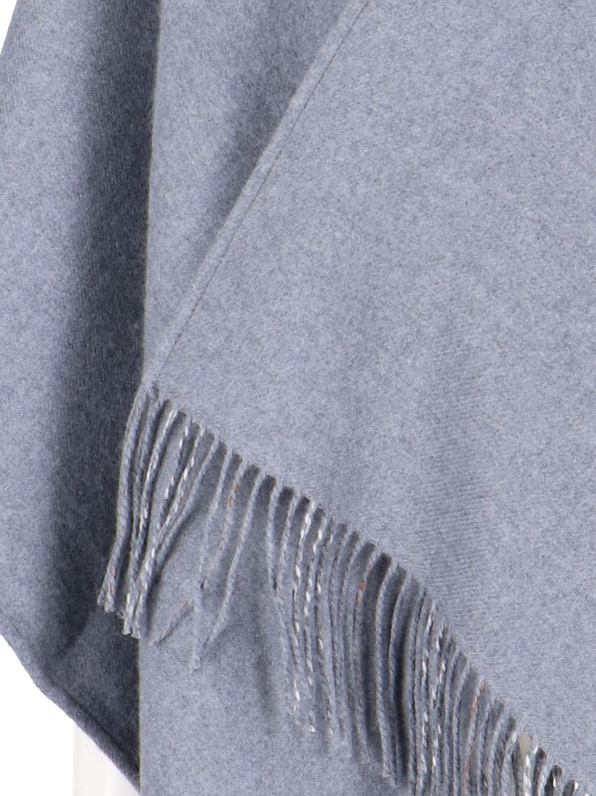 Burberry Reversible Merino Wool Cape In Gray