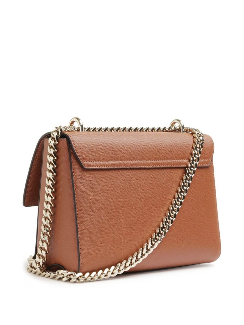 Shop Just Cavalli Shoulder Bag With Chain Strap And Versatile Design In Brown
