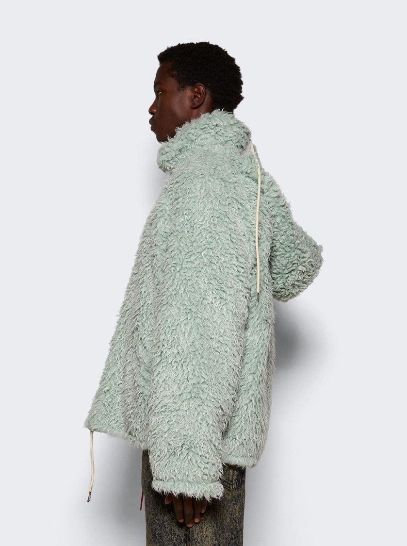 Marni Shaggy Jackets Light Blue In Green