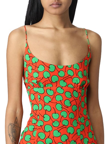 オールインワン・サロペット Moschino Cherry Print Viscose Dress With Back Slit Moschino Cherry Print Viscose Dress With Back Slit | THE LIST