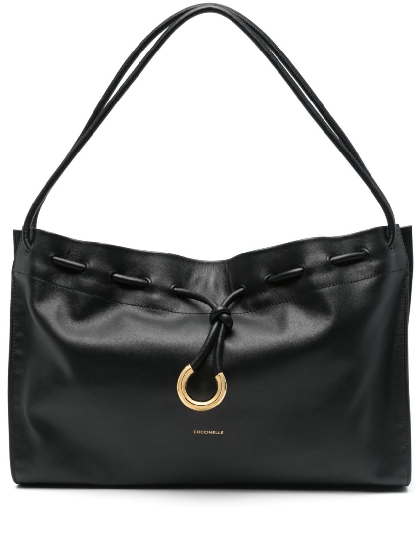 Coccinelle Black Calf Leather Shoulder Bag