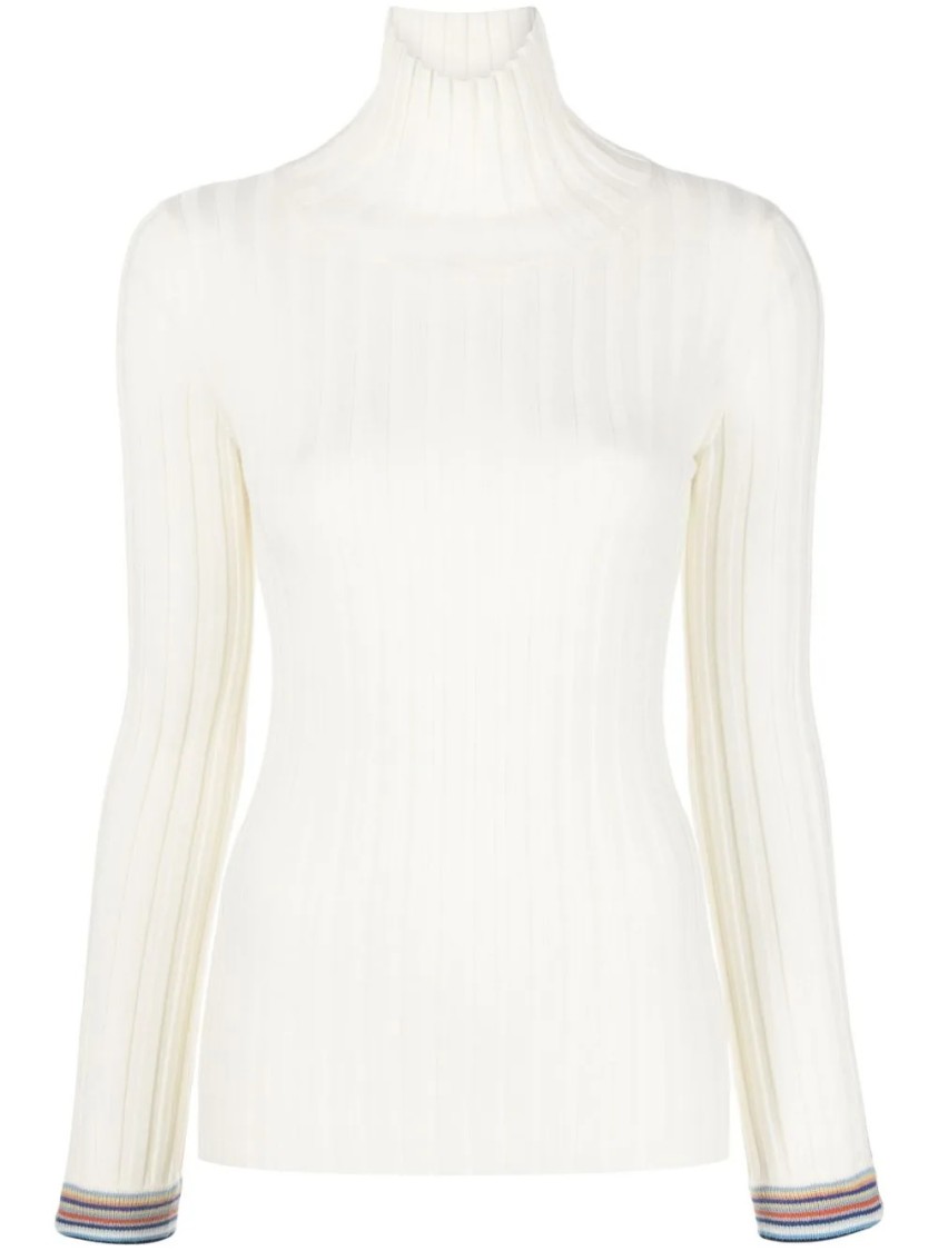 Etro Wool And Cashmere Blend Turtleneck Sweater In White