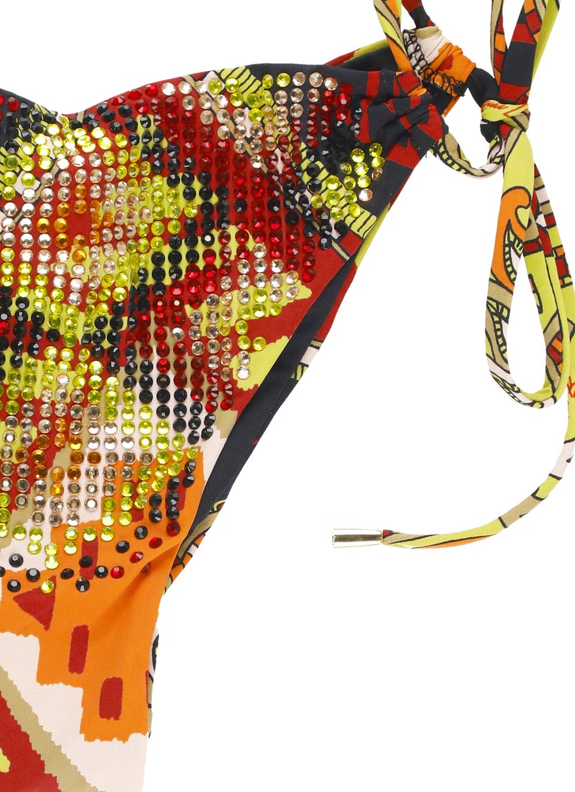 Miss Bikini Triangle Multicolor Bikini With Strass Detailing In Multi