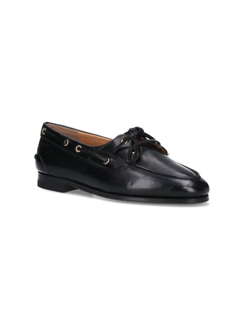 Bally Round Toe Slip-on Moccasins With Tonal Logo Detail In Black