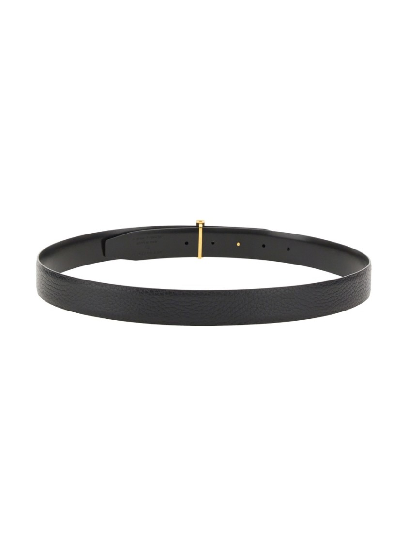 Shop Tom Ford Reversible T Line Belt In Black