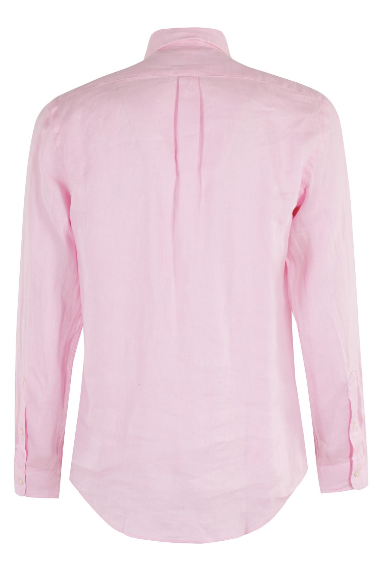 Polo Ralph Lauren Classic Fit Solid Pink Linen Button-down Shirt