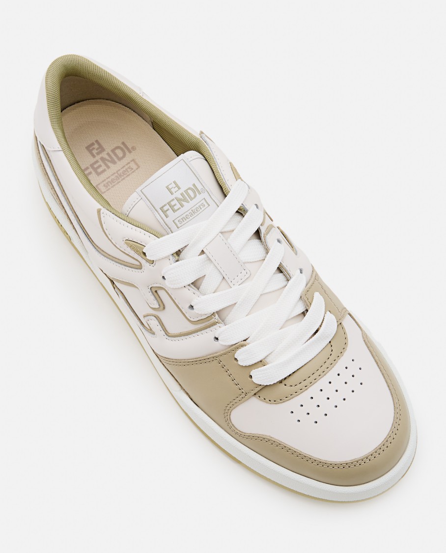 Fendi Leather Sneakers With Ff Lateral Logo In White