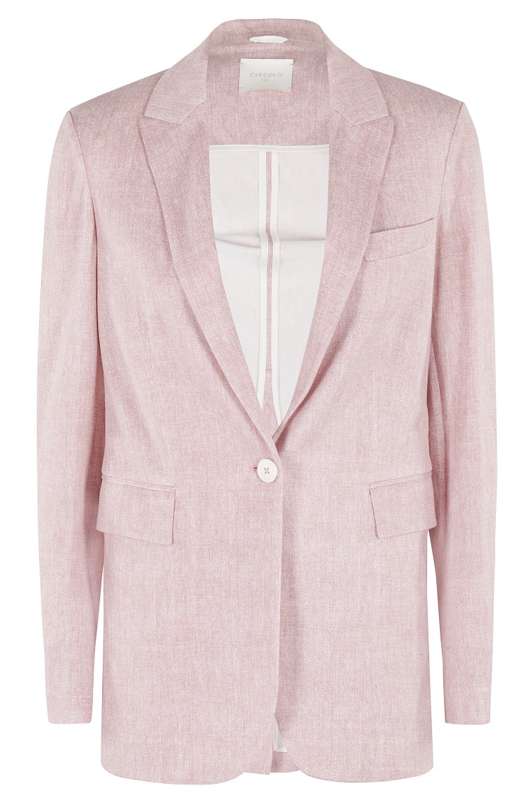 Shop Circolo 1901 Piquet Blazer In Pink