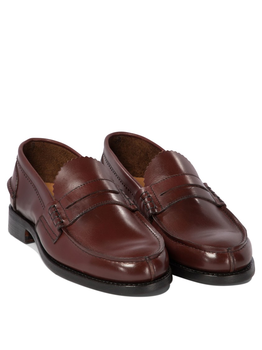 Saxone Of Scotland Arran Leather Loafers In Red
