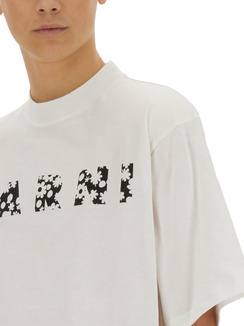 Shop Marni Oversize Fit T-shirt In White