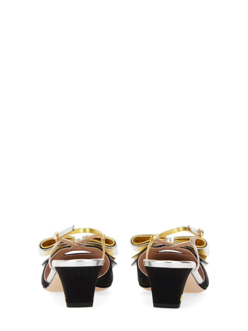 Valentino Slingback Decollete Bowow In Moire Tissue