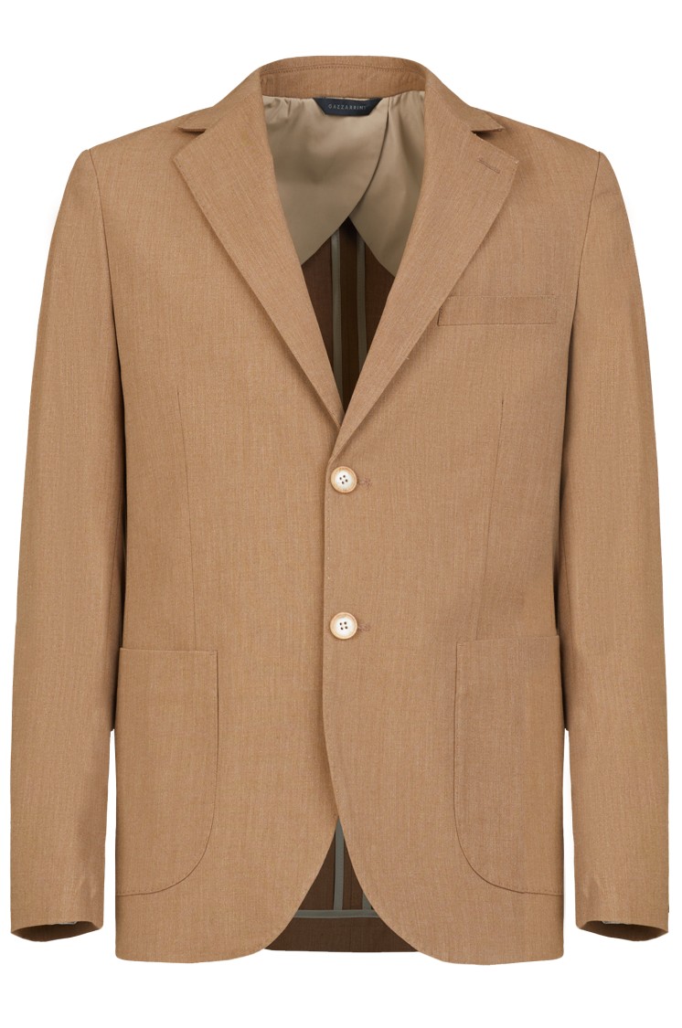 Gazzarrini X Michele Franzese Tailored Brown Blazer With Single-breasted Design In Brown