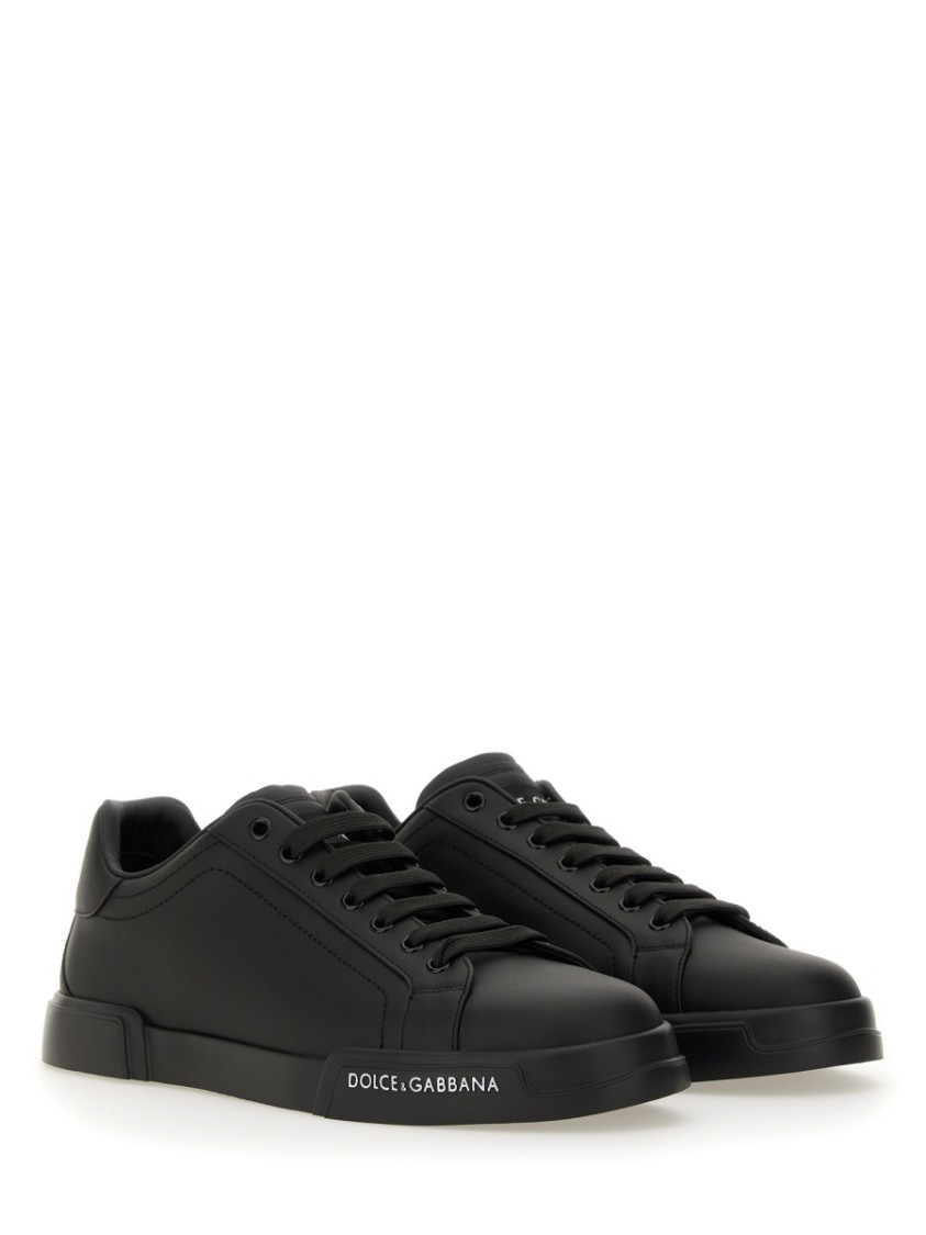 Dolce & Gabbana Portofino Low-top Sneakers In Black