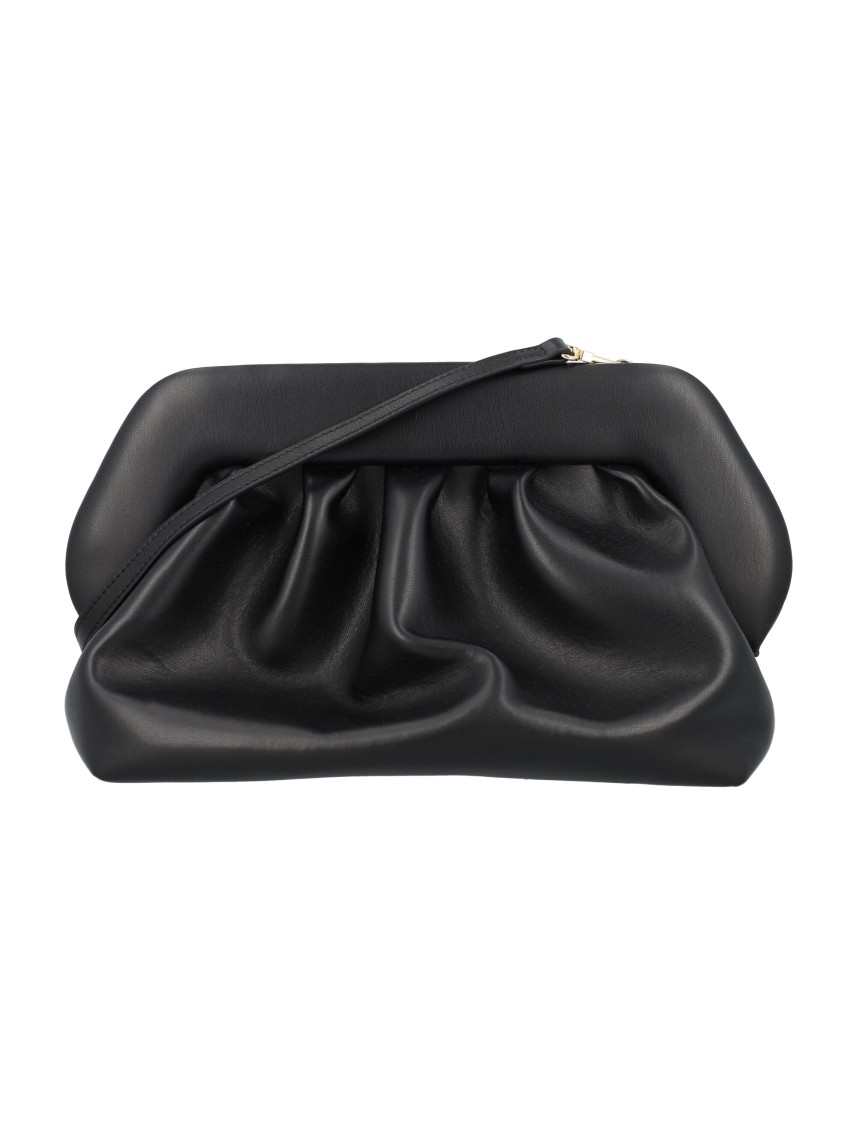 Themoirè Structured Black Bios Clutch With Magnetic Closure