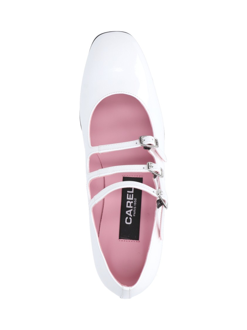 Shop Carel Mary Jane Pumps "ariana" In White Patent Leather