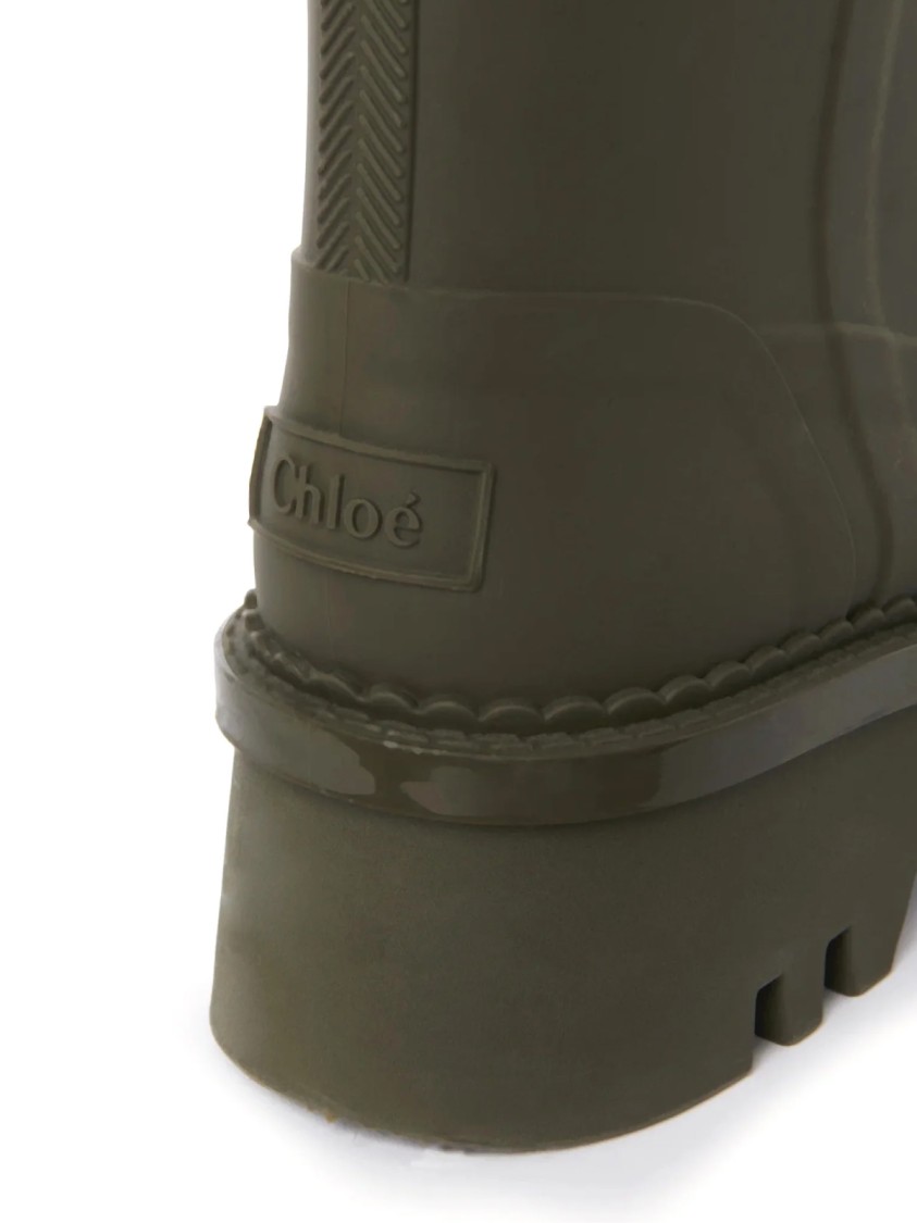 Chloé Raina Grape Leaf Rain Boots In Gray