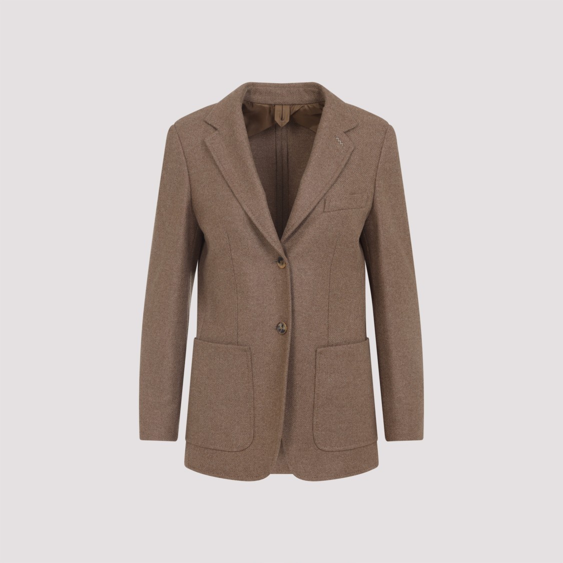 Max Mara Alpaca Cashmere Camel Yak Tailored Jacket In Brown