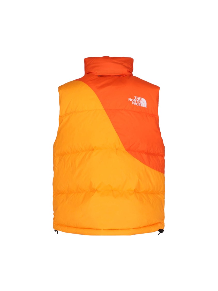 Shop The North Face Two-tone Padded Gilet In Orange And Yellow Nylon